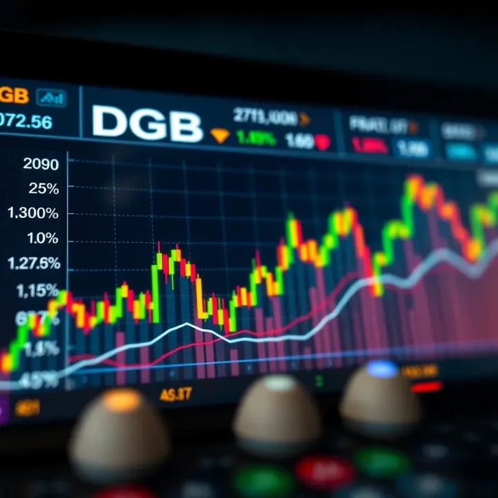 Graph showing the historical price trends and fluctuations of DGB cryptocurrency