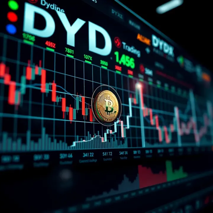 Graph showing DYDX token price fluctuations alongside market trend indicators