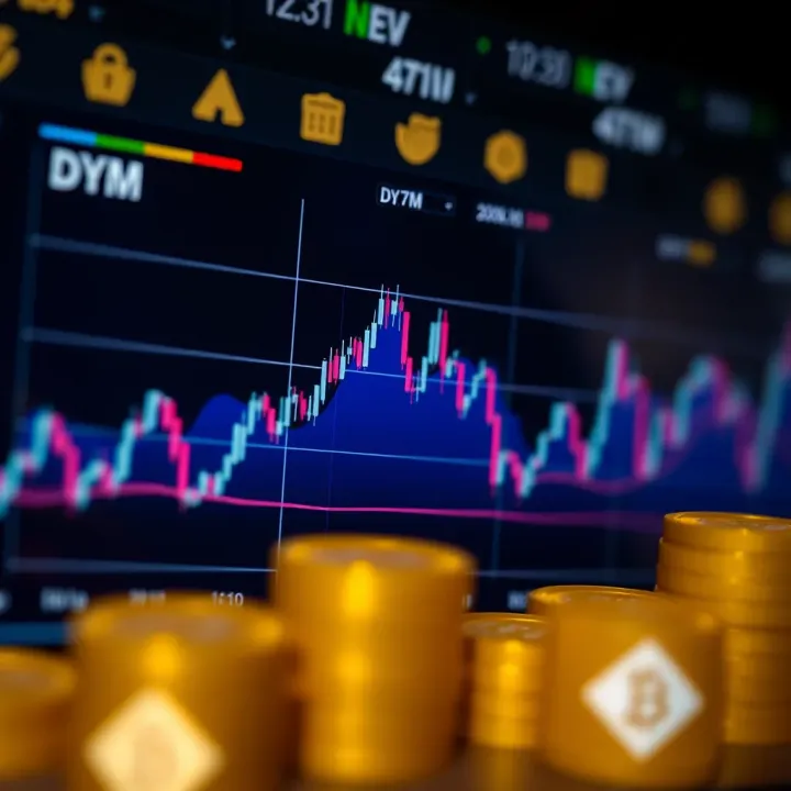 Graph showing the price trend and market fluctuations of DYM Coin over recent months