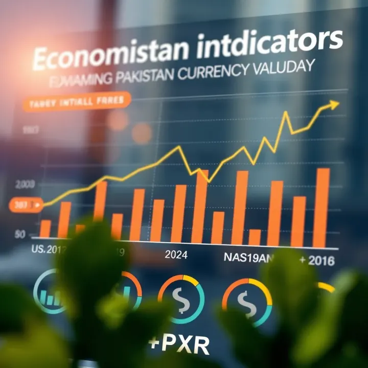 Infographic showing key economic indicators and policy impacts on Pakistan's currency valuation