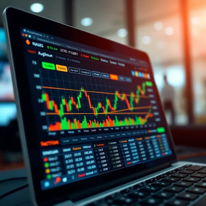 Visual representation of online trading platform interface showing ethical considerations in trading decisions