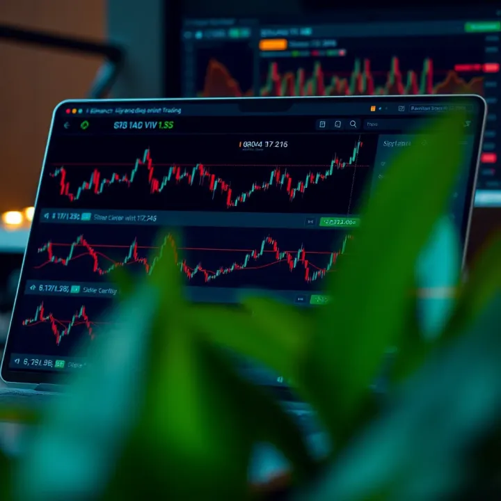 Telegram interface displaying Binance VIP trading signals with charts and message notifications