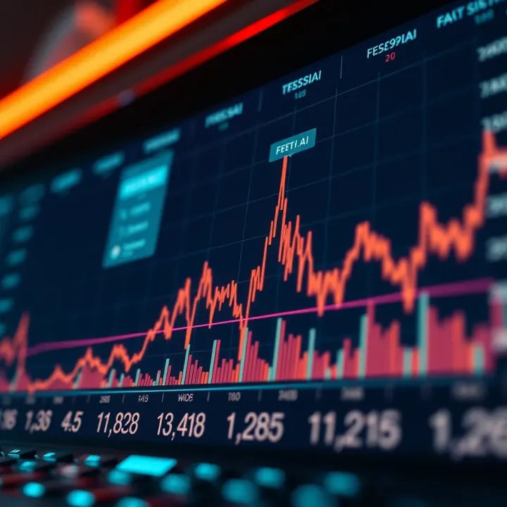 Graph illustrating Fetch.ai token price fluctuations over time with market indicators