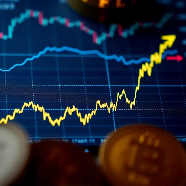 Graph showing upward and downward trends of Filecoin price over time