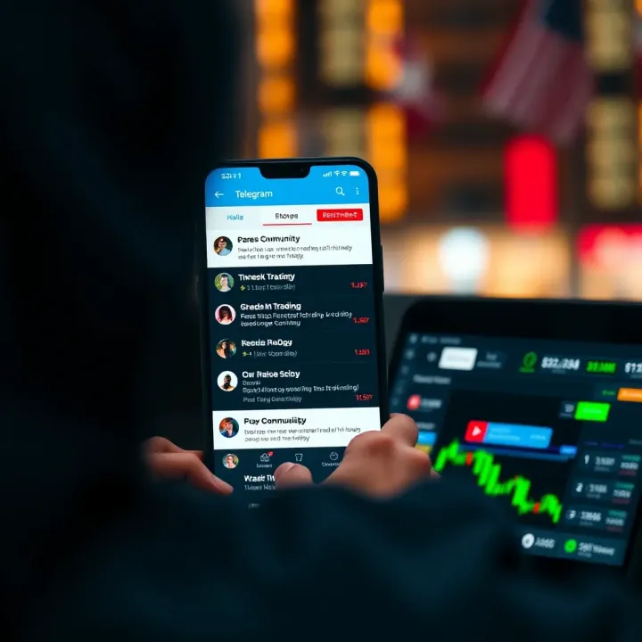 Telegram app displaying various forex trading groups with highlighted features to indicate trusted communities