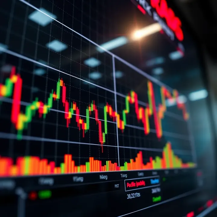 Graph showing currency pairs and exchange rate fluctuations in forex market