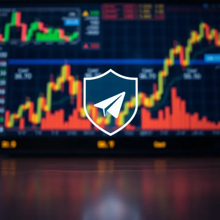 Conceptual graphic of risk management in forex trading with charts and shield icon