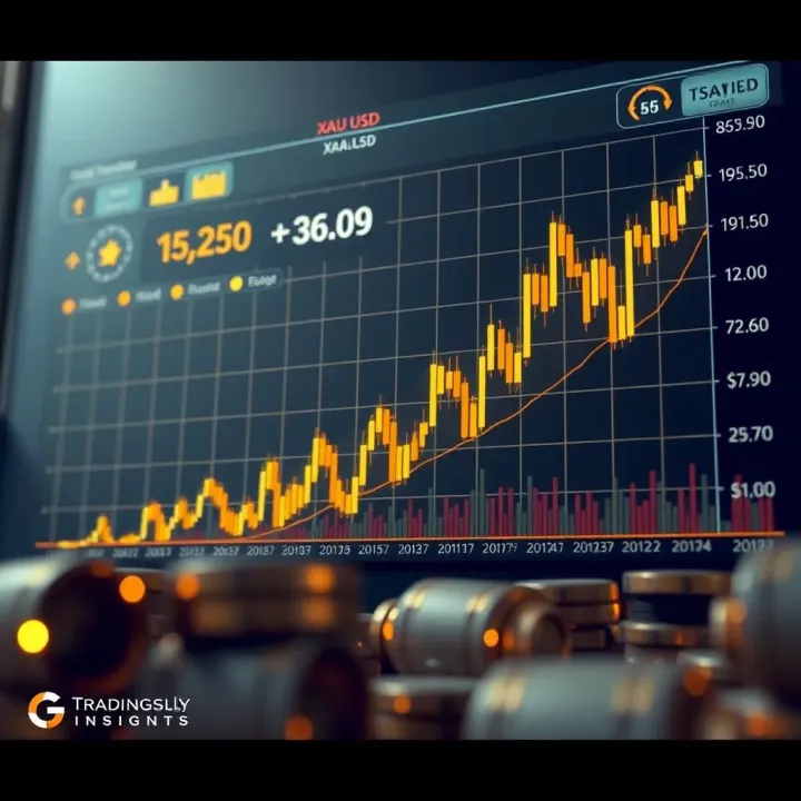 Influence of Geopolitics and Monetary Policy on Gold Trading in XAU/USD Graph depicting impact of geopolitical events and monetary policies on gold valuation in US dollar terms