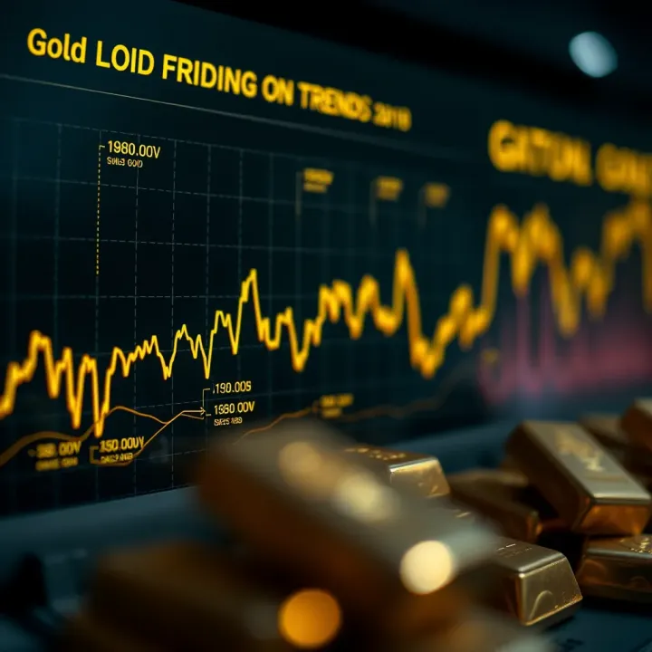 Graph showing historical gold price trends over several decades with key economic events marked