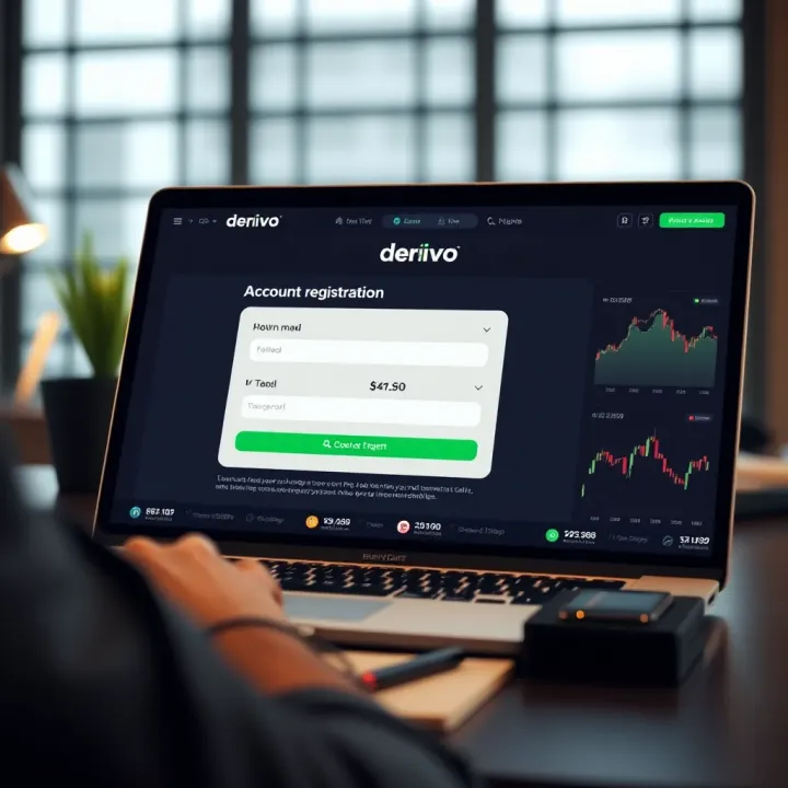 Account Registration on Deriv Platform User interface displaying account registration form on an online trading platform