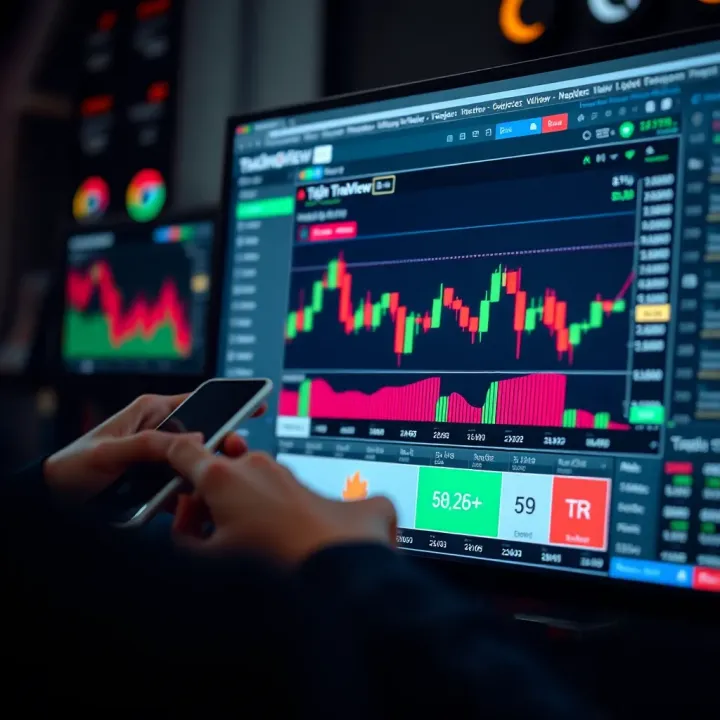 TradingView Chart Widget Embedded in Web Application TradingView chart widget integrated within a web application interface showcasing price trends and technical indicators