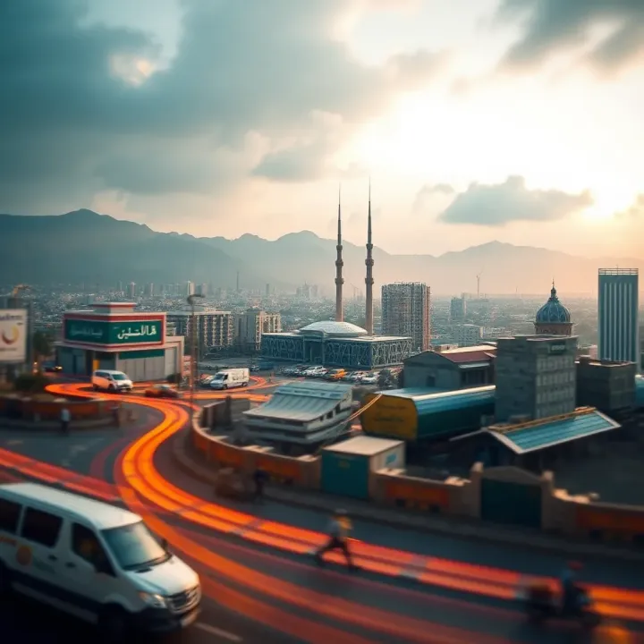 Illustration of Pakistan's economic landscape highlighting financial sector opportunities