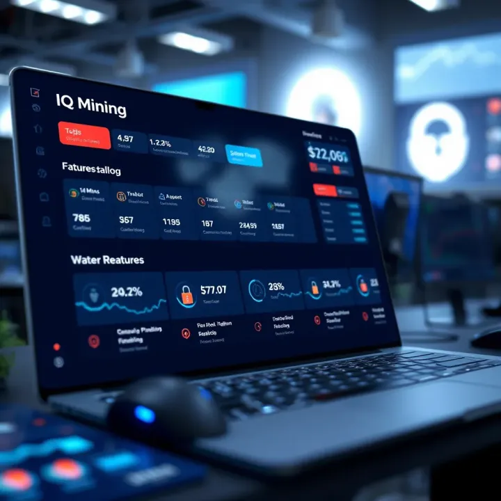 IQ Mining Platform Features and Security Overview Dashboard overview showing key features and security aspects of IQ Mining platform