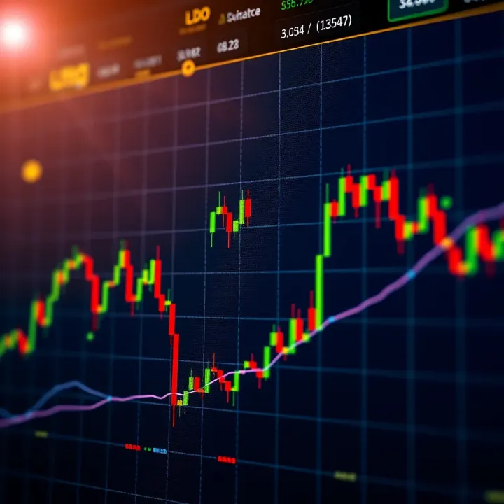 Chart showing historical price movements of LDO cryptocurrency with key trend indicators
