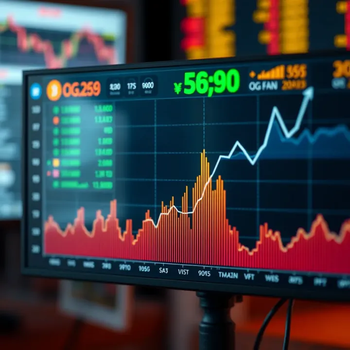 Graph showing upward and downward trends of OG fan token prices over time