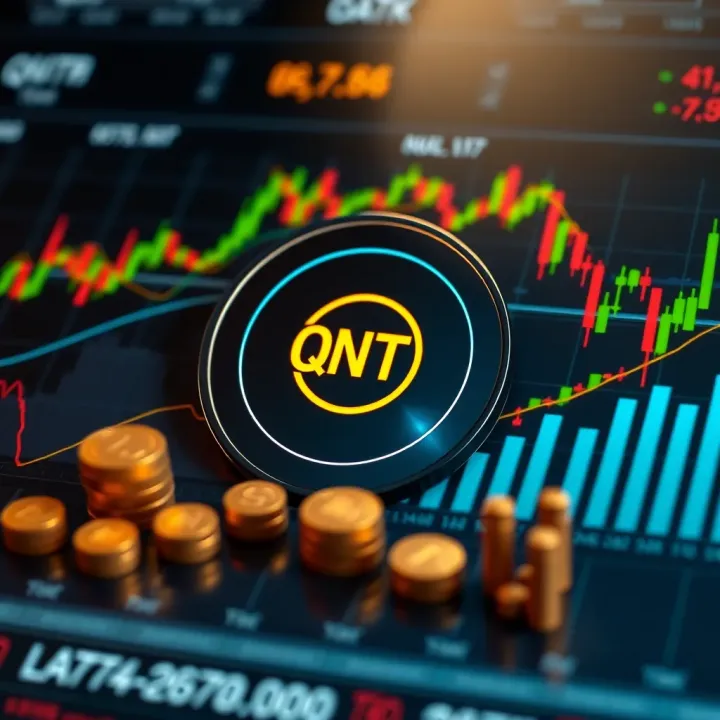 Key Factors Impacting Quant Token Market Value Visual representation of factors influencing Quant token's market value with charts and financial icons