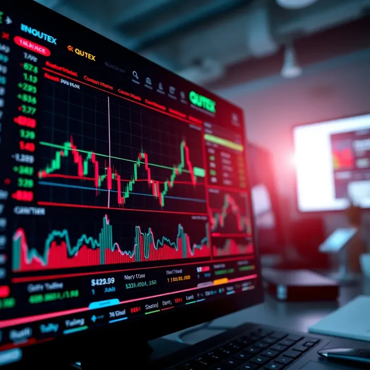Trading platform interface showcasing real-time charts and market indicators