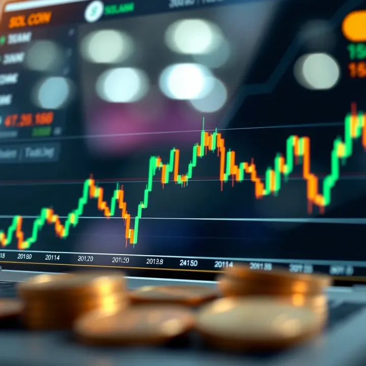 Market Trends Analysis of Sol Coin Graph showing upward and downward trends in the Solana cryptocurrency market