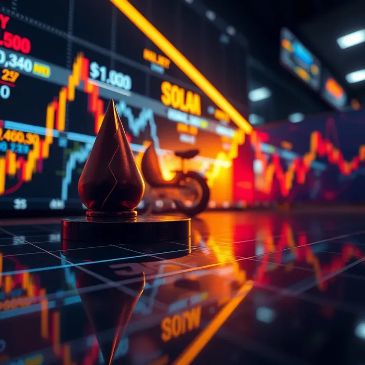 Graph showing the recent price trends of Solana cryptocurrency in a dynamic market environment