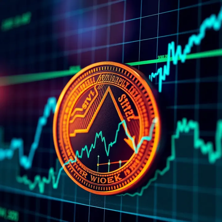 Graph showing upward and downward trends in STRK cryptocurrency prices over time