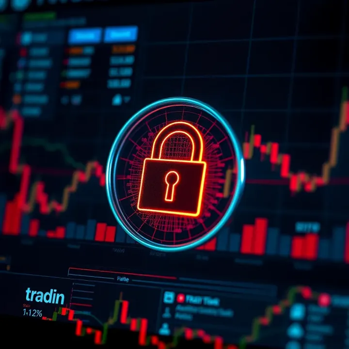 Illustration of security features in trading apps including encryption and secure login