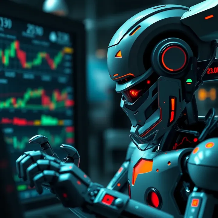 Visual representation of risk management and strategy integration in trading robots