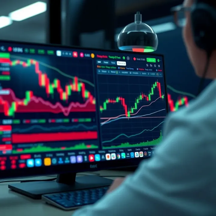 Visual representation of binary options trading strategies with risk management tools on TradingView