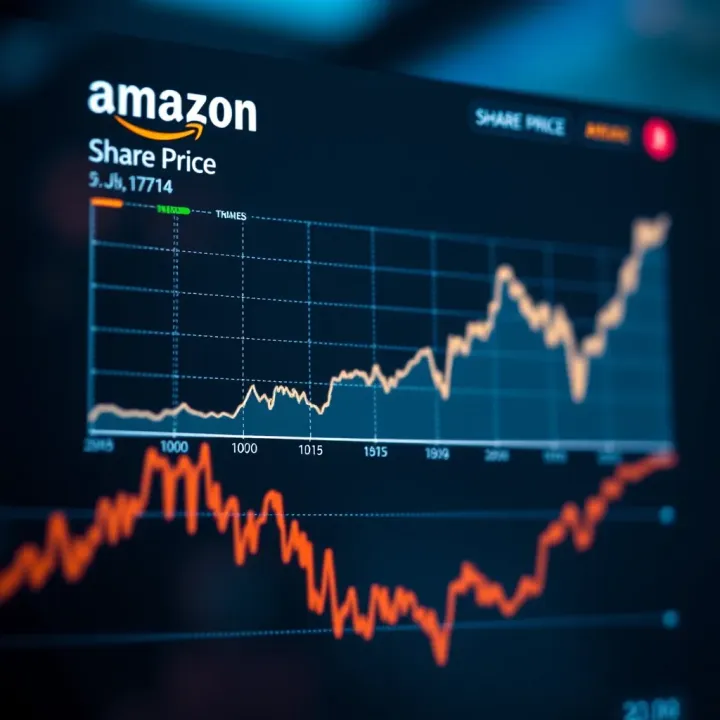 Amazon Share Price Trends and Historical Performance Graph showing the fluctuations and overall growth trend of Amazon's share price over time