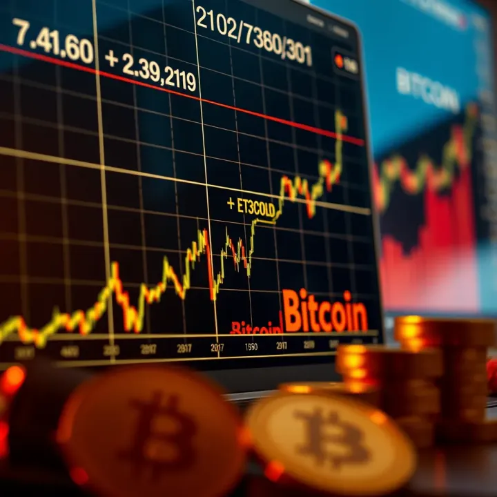 Bitcoin Price Trends and Influencing Factors Graph depicting fluctuating bitcoin price trends over time with highlighted key influencing factors