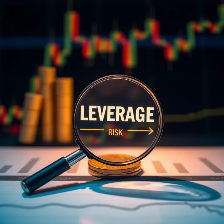Leverage and Risk Balance in CFD Trading Illustration of leverage concept with magnifying glass highlighting profit and risk balance in CFD trading
