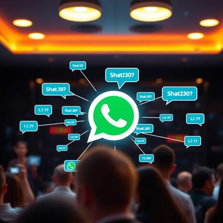 Illustration of a digital network connecting cryptocurrency enthusiasts through chat bubbles representing conversations