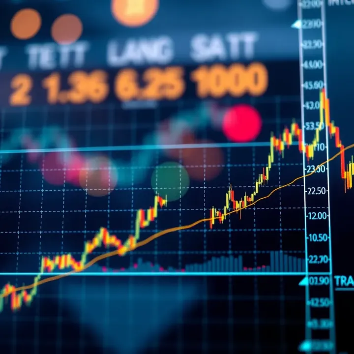 Graph showing cryptocurrency price fluctuations over time with highlighted trend lines