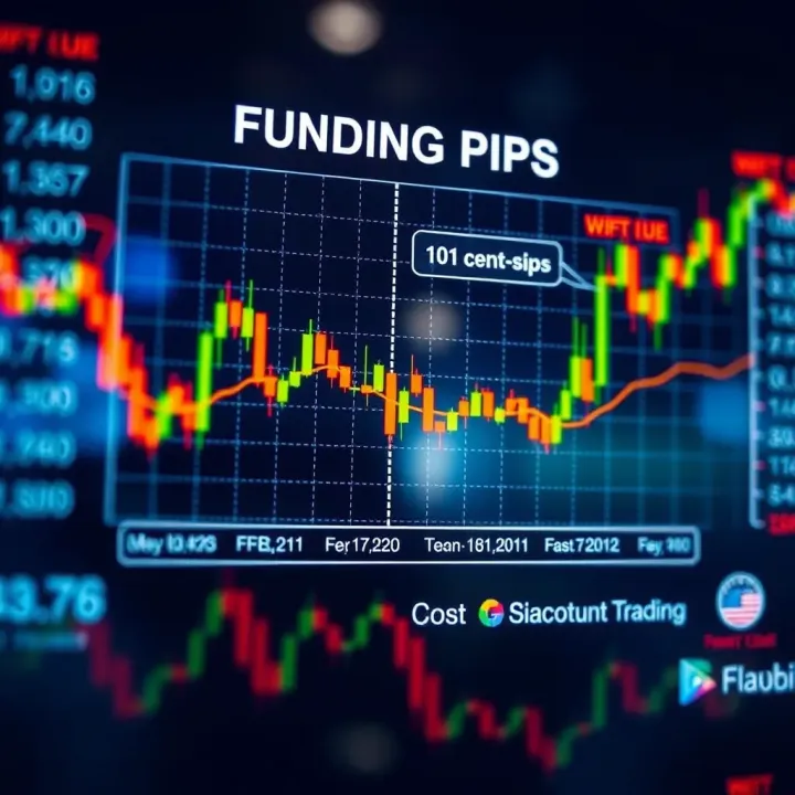 Graph illustrating the concept of funding pips in forex trading with currency pairs and cost impact