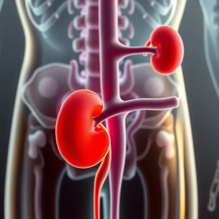 Diagram showing formation of kidney stones inside the urinary tract