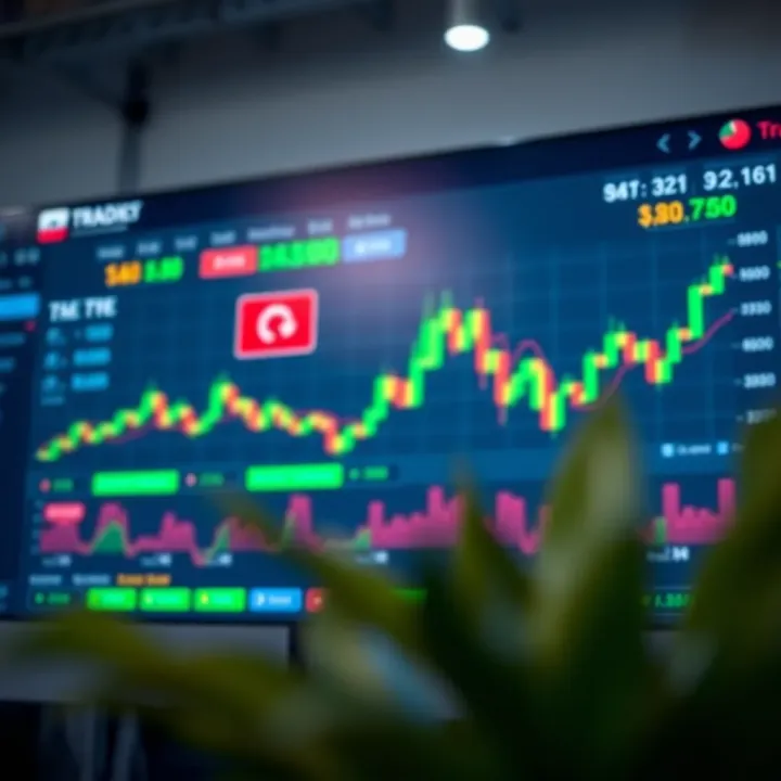 Virtual trading dashboard showing portfolio performance and simulated trades