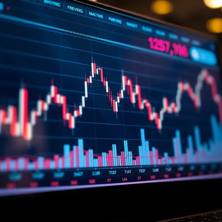 Line graph illustrating trends and common trading patterns in financial market analysis