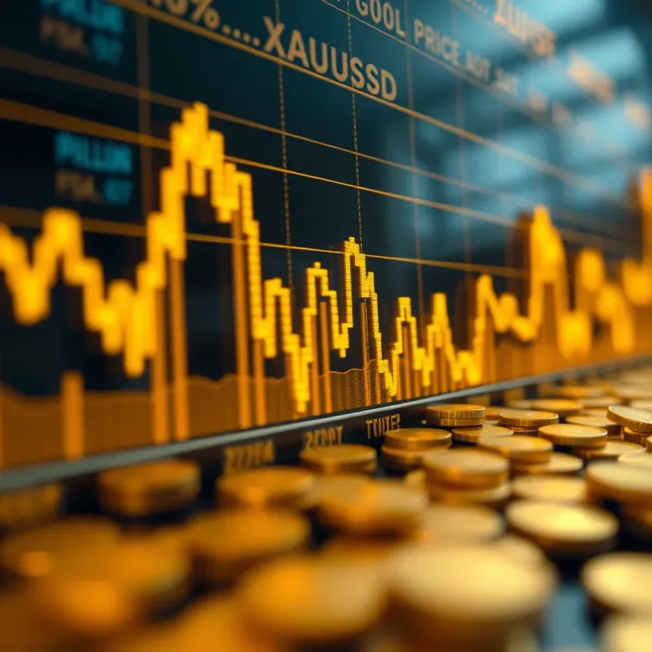 Gold Price Fluctuations in US Dollars Chart illustrating the fluctuation of gold prices in US dollars over time
