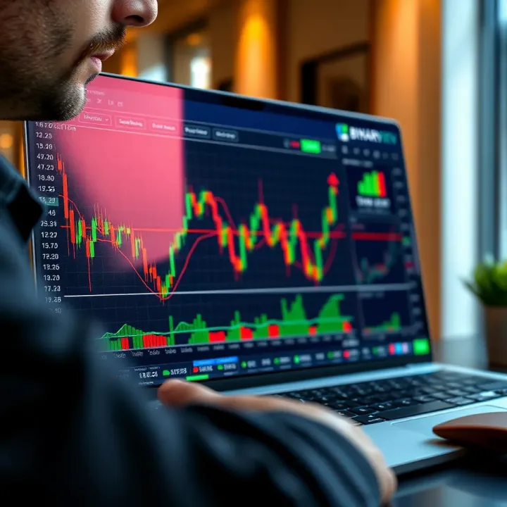 TradingView interface showing advanced charting tools and technical indicators for binary options trading