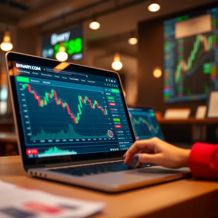 Binary.com Platform Linked with TradingView Analytics for Informed Trading Binary.com trading platform interface integrated with TradingView analytics for binary options decision-making