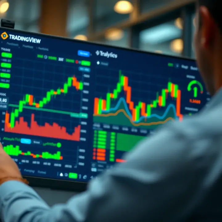 Integration interface displaying Deriv trading options alongside TradingView analytics tools