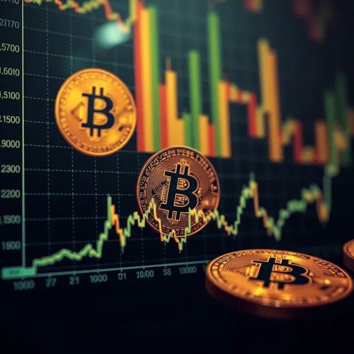Bitcoin Price Trends and Historical Performance Graph showing fluctuating Bitcoin price trends over time