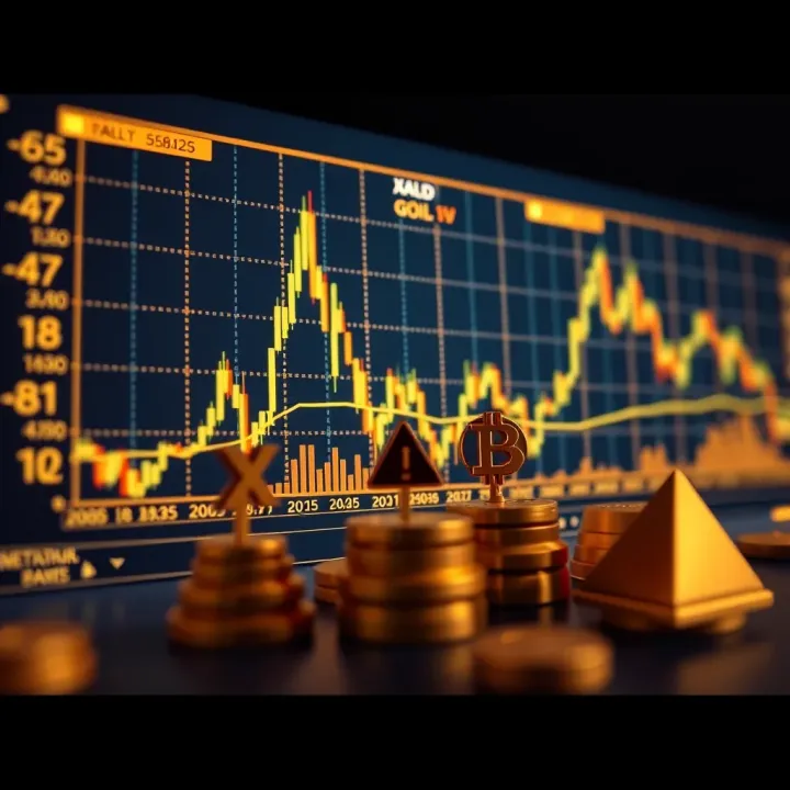 Chart displaying gold price fluctuations influenced by economic indicators and geopolitical events